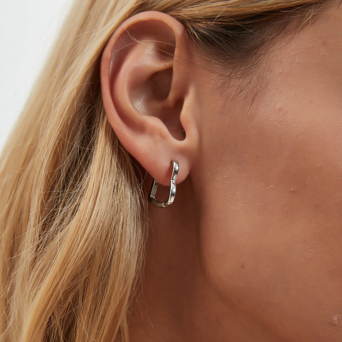 Women Heart Hoop Earrings - Pair