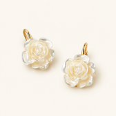 Women's Earrings Featuring Rose Pendant - Pair