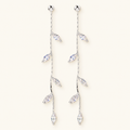 Women Hanging Earrings Featuring Olive Leaf Design - Pair