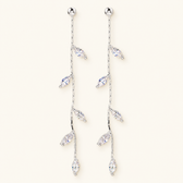 Women Hanging Earrings Featuring Olive Leaf Design - Pair