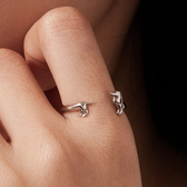 Women Adjustable Open Ring Featuring Dachshund Motif