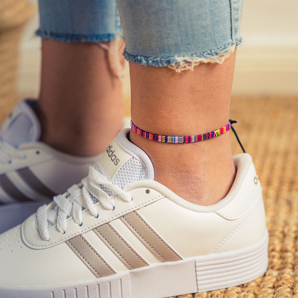 Women's Adjustable Anklet with Braided Cord Design