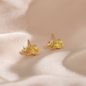 Women's Dino Earrings in Pair Featuring Dinosaur Design and Decorative Stone Details