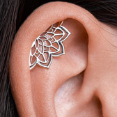 Women’s Helix Earring Featuring Mandala Design