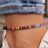 Women's Adjustable Anklet with Braided Cord Design