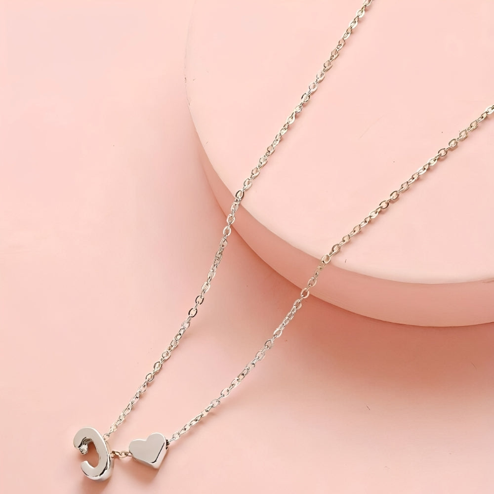 Initial heart jewelry set