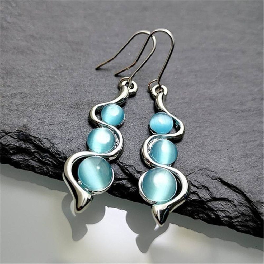 Ladies Drop Earrings with Extended Pendant Design