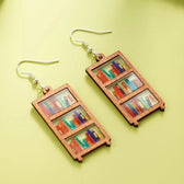 Ladies Earrings with Book and Library Motif