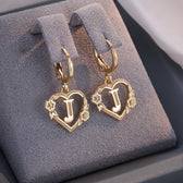 Women's Heart Hoops Featuring Initial and Floral Accents