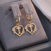 Women's Heart Hoops Featuring Initial and Floral Accents