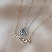 Four-leaf clover necklace with heart