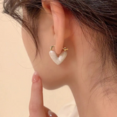 Women's Heart Earrings with Sleek Finish