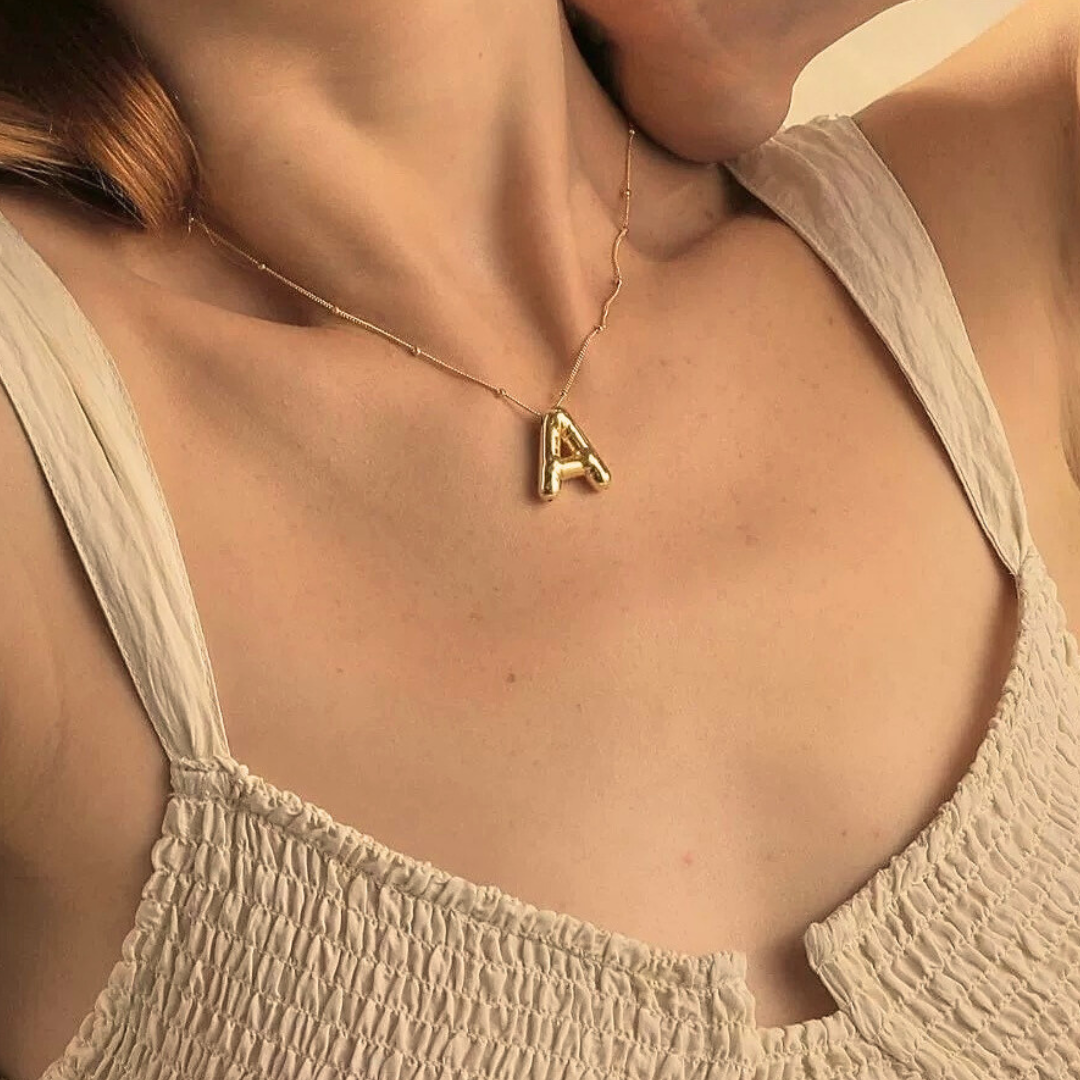 Balloon initial necklace