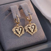 Women's Heart Hoops Featuring Initial and Floral Accents