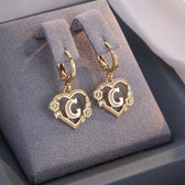 Women's Heart Hoops Featuring Initial and Floral Accents