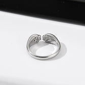 Adjustable Women's Ring with Cat Paw Design