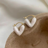 Women's Heart Earrings with Sleek Finish