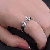 Adjustable Women's Ring with Cat Paw Design