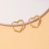 Women Heart Hoop Earrings - Pair