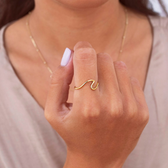 Wave-shaped ring