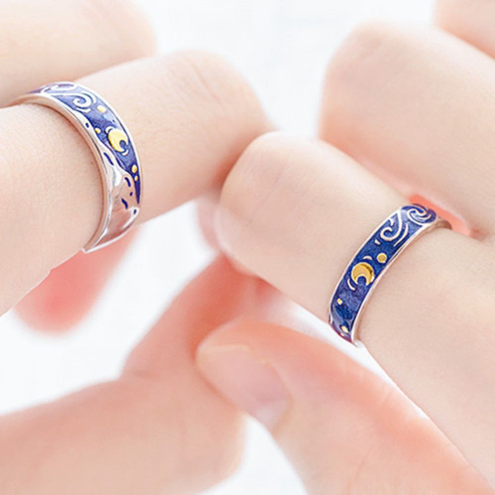 Women Adjustable Starry Sky Ring Set - Pair