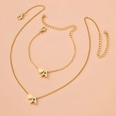 Initial heart jewelry set