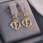 Women's Heart Hoops Featuring Initial and Floral Accents