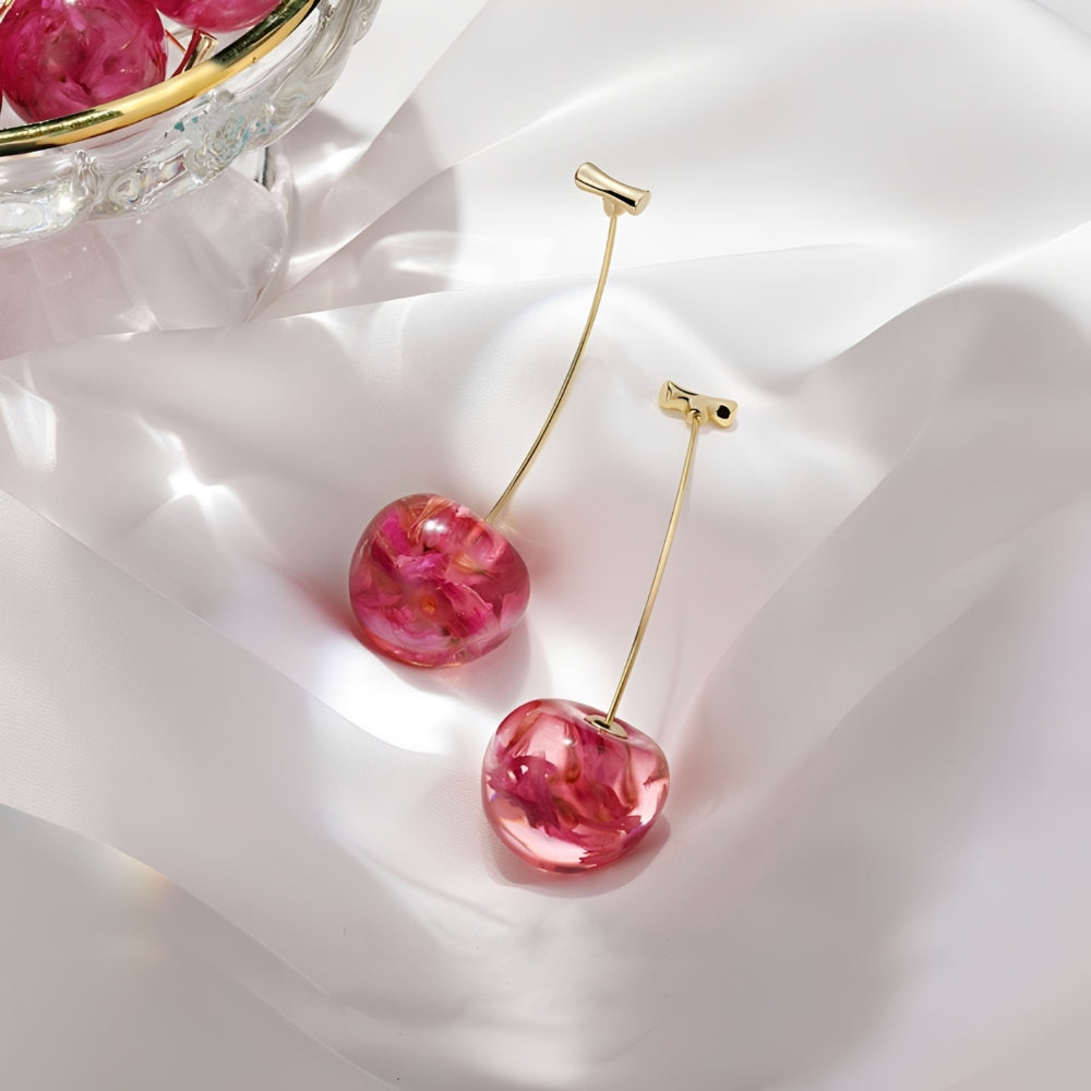Women's Cherry Earrings with Pendant Style