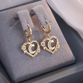 Women's Heart Hoops Featuring Initial and Floral Accents