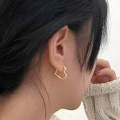 Women Heart Hoop Earrings - Pair