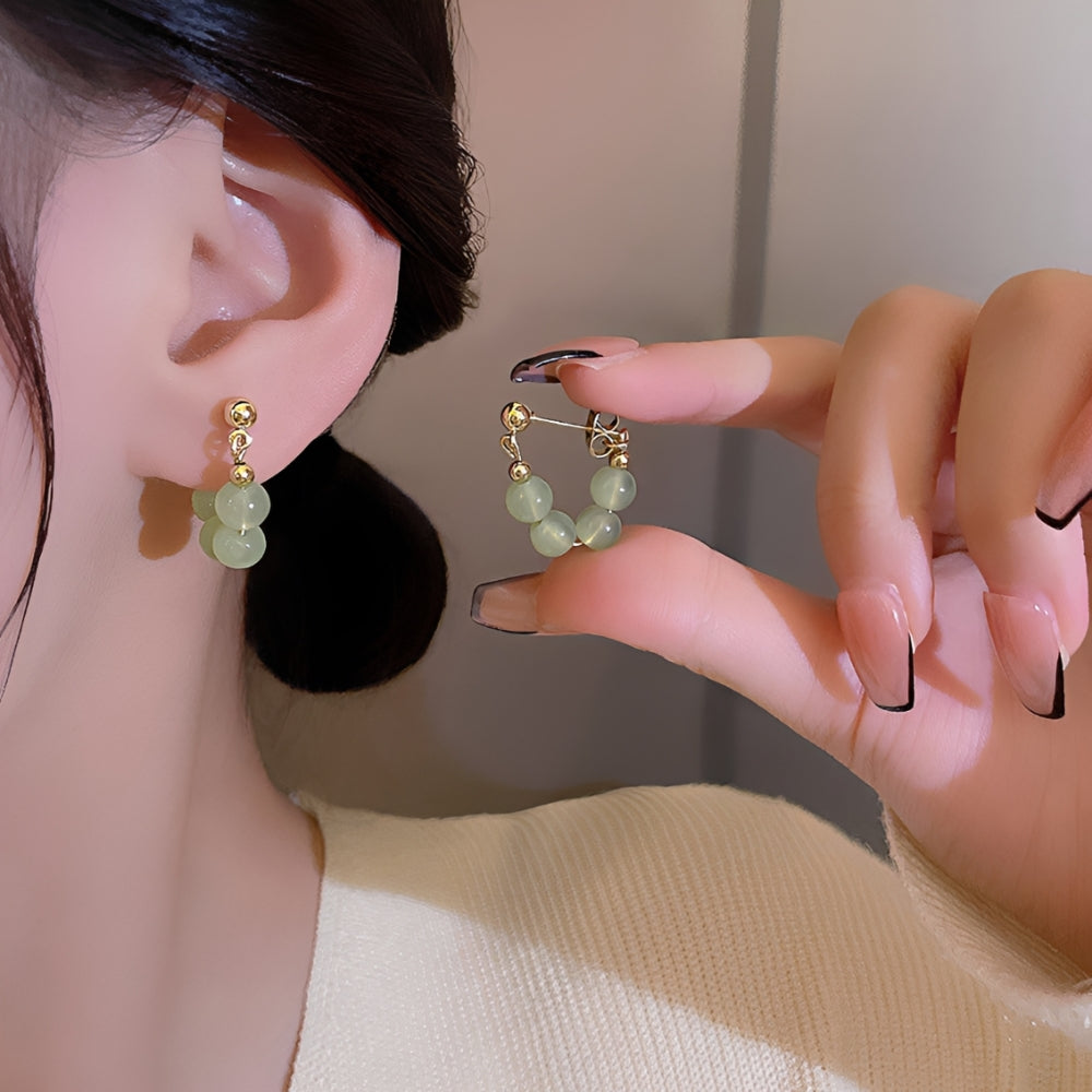Ladies Earrings Featuring a Classic Round Design