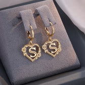 Women's Heart Hoops Featuring Initial and Floral Accents