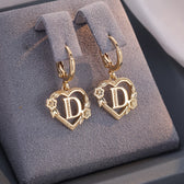 Women's Heart Hoops Featuring Initial and Floral Accents