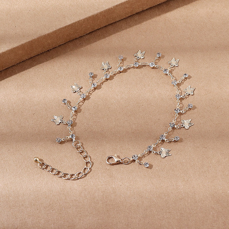Butterfly anklet with tassels