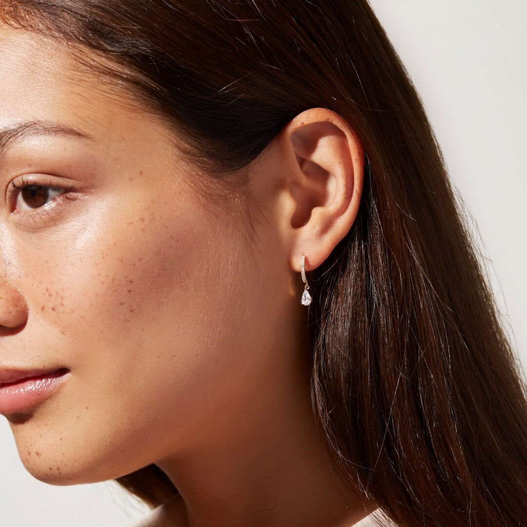Drop huggie earrings