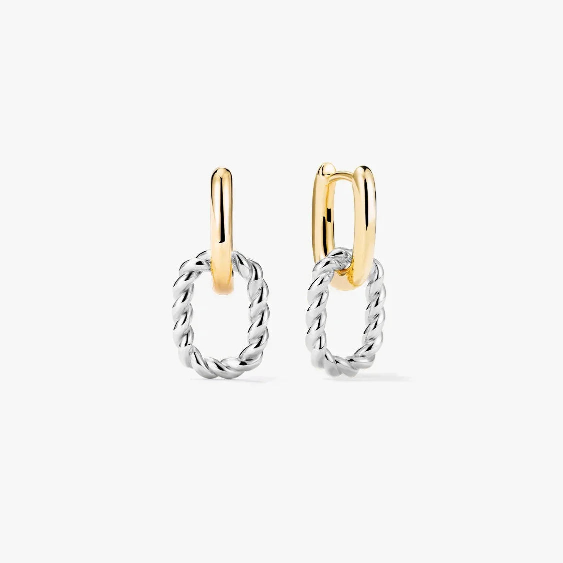Women's Hoops with Detachable Oval Charm
