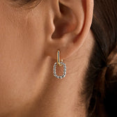 Women's Hoops with Detachable Oval Charm