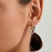 Women's Hoops with Detachable Oval Charm