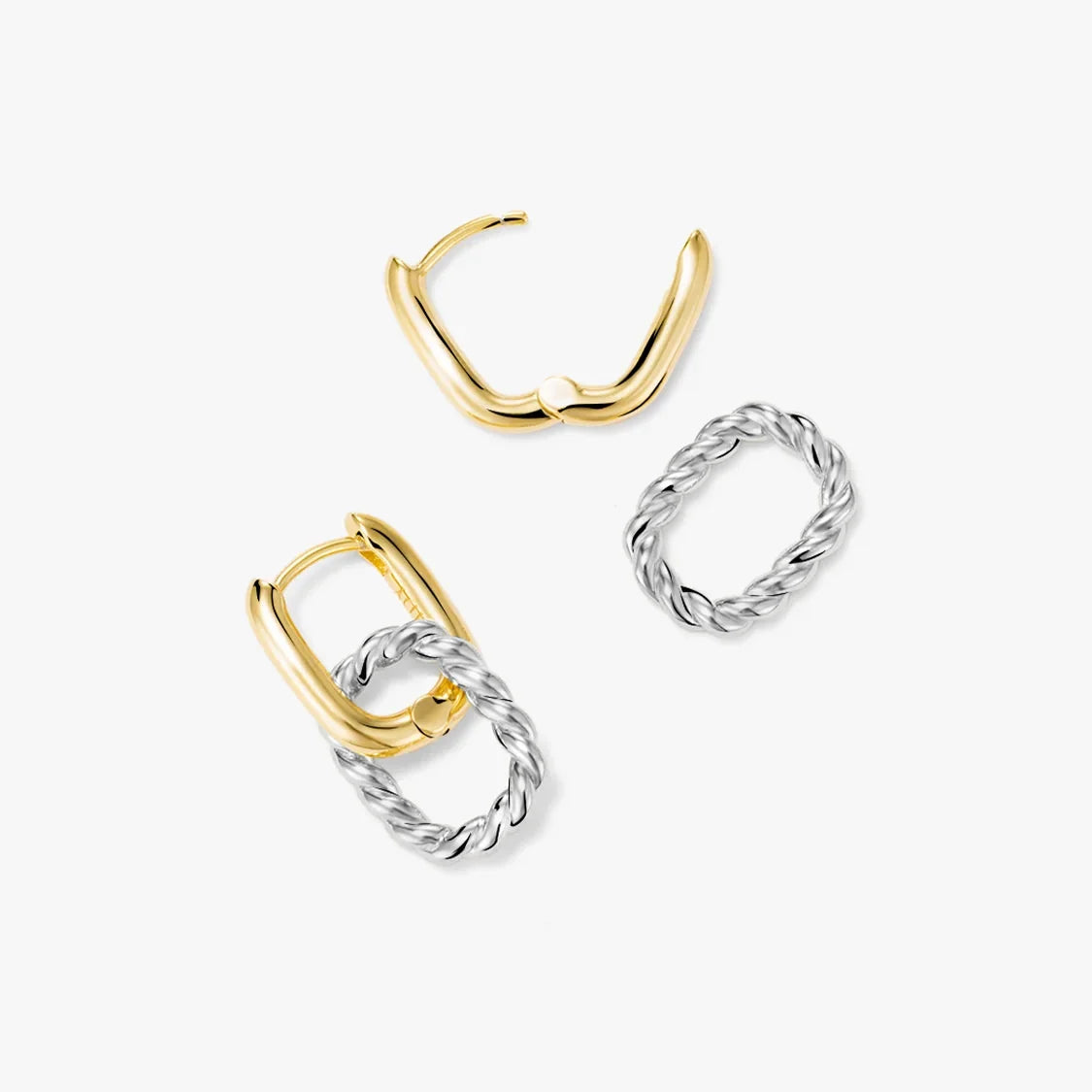Women's Hoops with Detachable Oval Charm