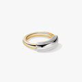 Women's Statement Ring Featuring Overlapping Double Band and Tube Design