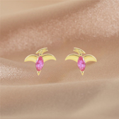 Women's Dino Earrings in Pair Featuring Dinosaur Design and Decorative Stone Details