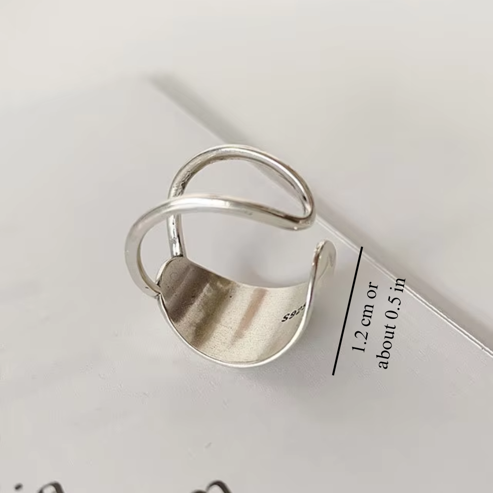Women Adjustable Chunky Ring with Hammered Design