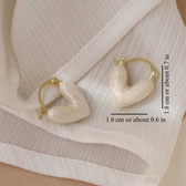 Women's Heart Earrings with Sleek Finish