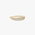 Women's Signet Ring with Pavé Stone Setting and Clear Ring Design