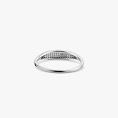 Women's Signet Ring with Pavé Stone Setting and Clear Ring Design