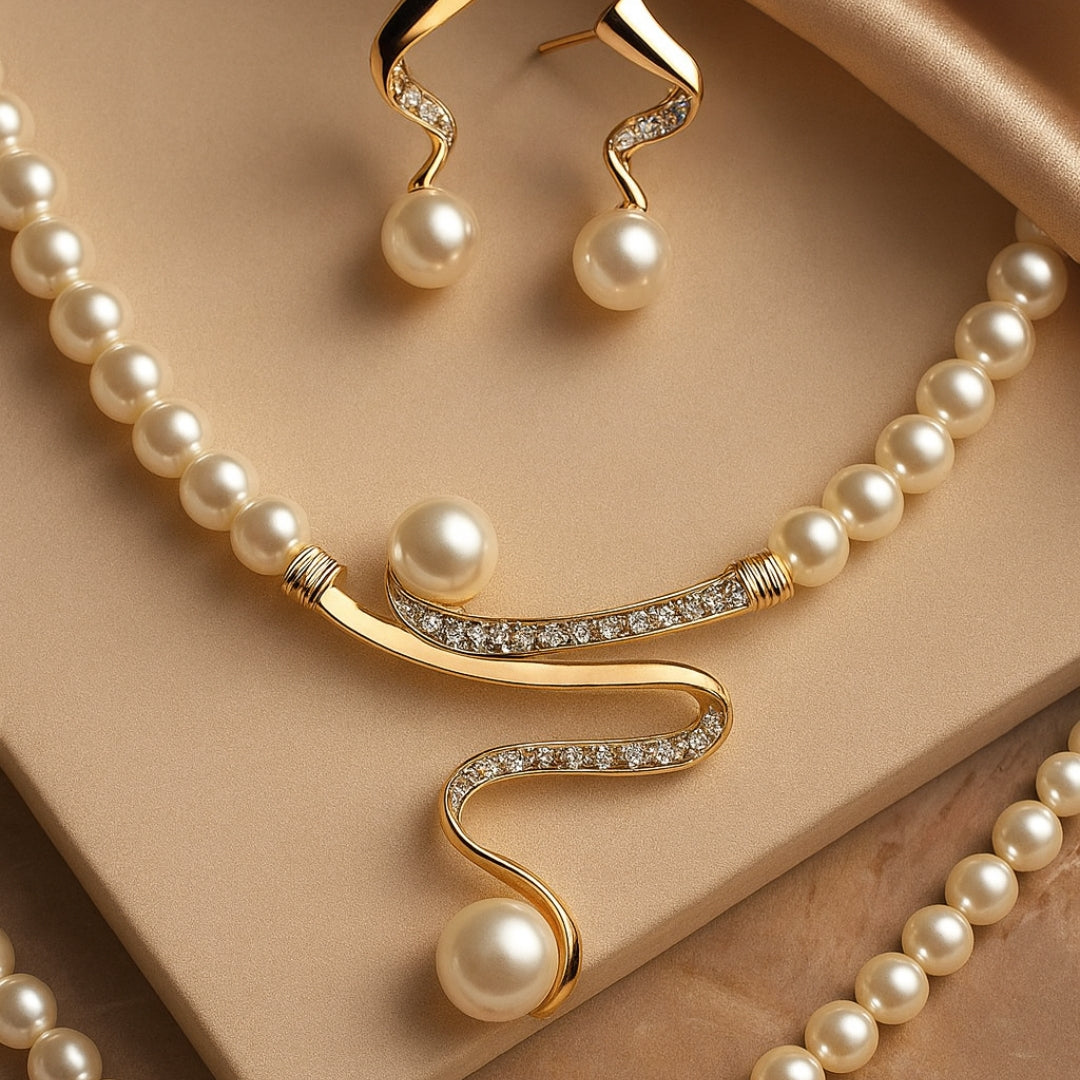 Women's 2-Piece Jewelry Set Featuring Necklace and Earrings