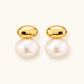 Women's Ear Studs Featuring Oval Pearl Detail and Two-Part Design