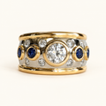 Women's Vintage-Style Ring with Stone Details