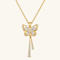 Women's Butterfly Necklace with Hanging Stone Features