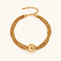Women's 2-piece Necklace and Bracelet Set with Layered Chain Design and Ball Detail